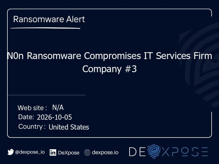 N0n Ransomware Compromises IT Services Firm Company #3