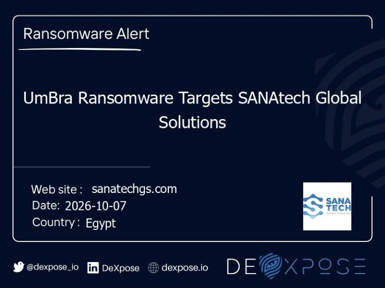 UmBra Ransomware Targets SANAtech Global Solutions