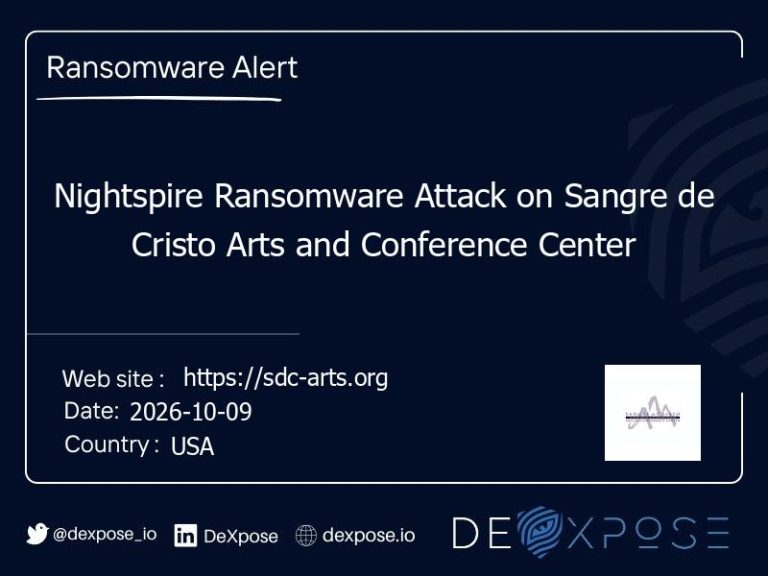 Nightspire Ransomware Attack on Sangre de Cristo Arts and Conference Center