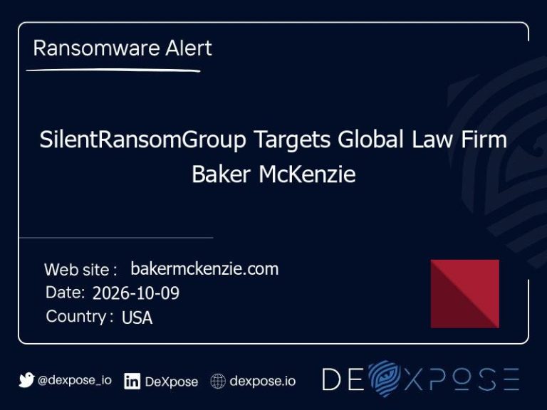 SilentRansomGroup Targets Global Law Firm Baker McKenzie