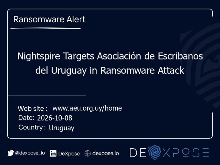 Nightspire Targets Asociación de Escribanos del Uruguay in Ransomware Attack