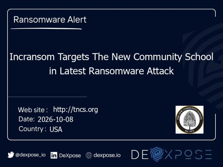 Incransom Targets The New Community School in Latest Ransomware Attack