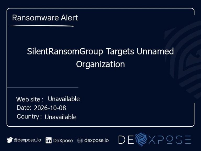 SilentRansomGroup Targets Unnamed Organization