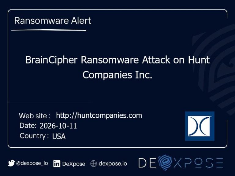 BrainCipher Ransomware Attack on Hunt Companies Inc.