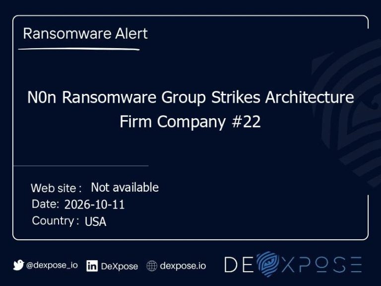 N0n Ransomware Group Strikes Architecture Firm Company #22