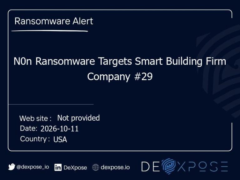 N0n Ransomware Targets Smart Building Firm Company #29
