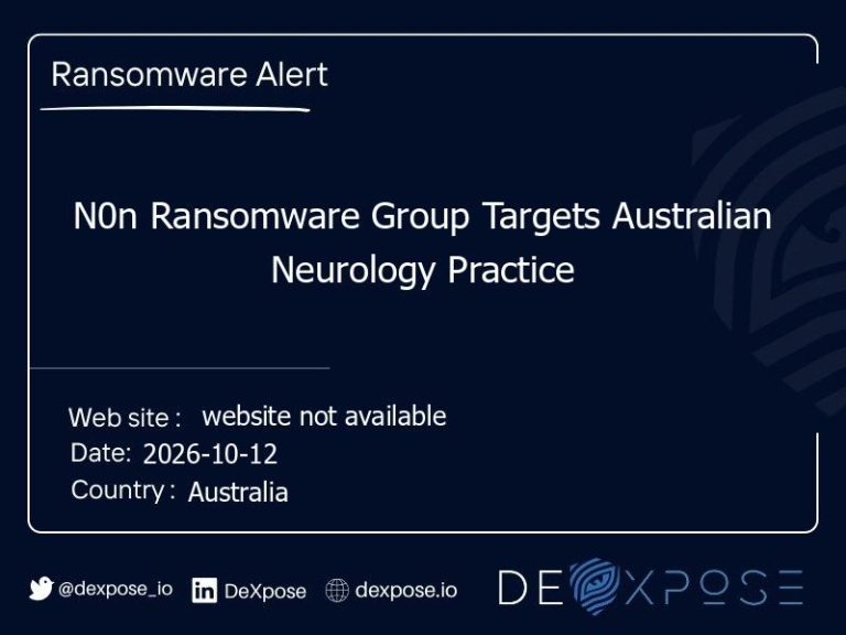 N0n Ransomware Group Targets Australian Neurology Practice