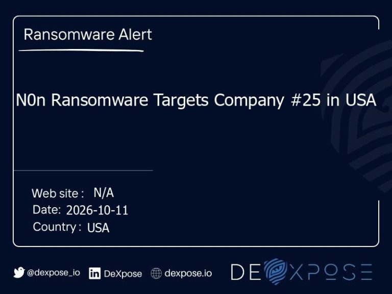N0n Ransomware Targets Company #25 in USA