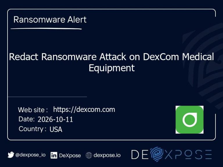 Redact Ransomware Attack on DexCom Medical Equipment