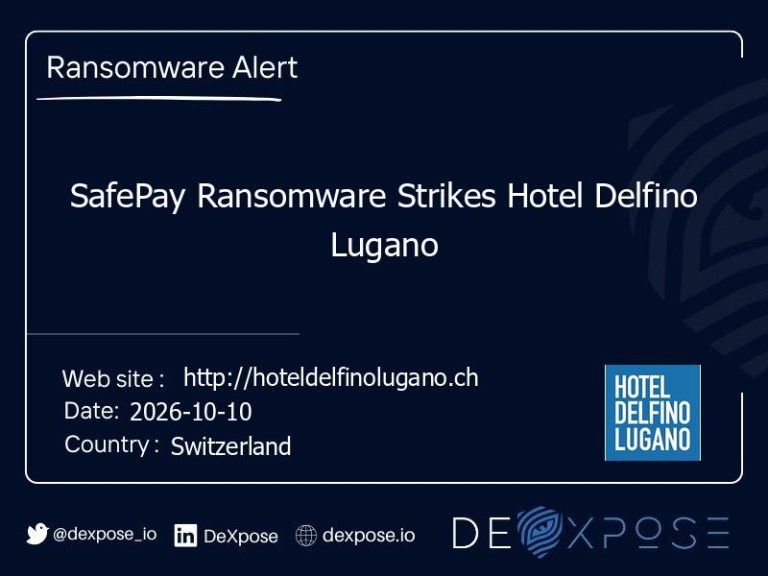 SafePay Ransomware Strikes Hotel Delfino Lugano