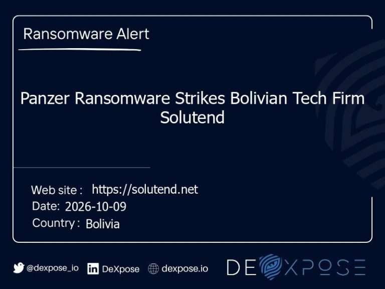 Panzer Ransomware Strikes Bolivian Tech Firm Solutend