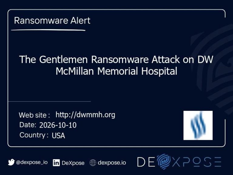 The Gentlemen Ransomware Attack on DW McMillan Memorial Hospital