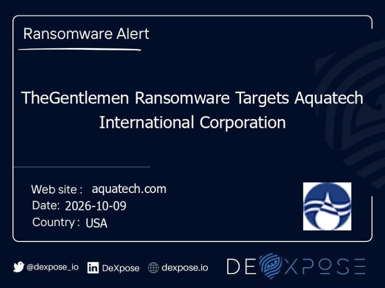 TheGentlemen Ransomware Targets Aquatech International Corporation