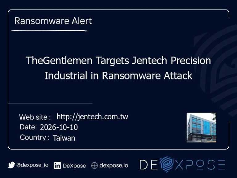 TheGentlemen Targets Jentech Precision Industrial in Ransomware Attack
