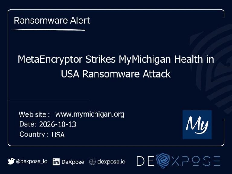 MetaEncryptor Strikes MyMichigan Health in USA Ransomware Attack