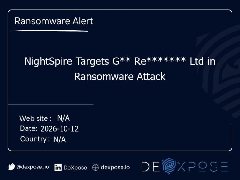 NightSpire Targets G** Re******* Ltd in Ransomware Attack