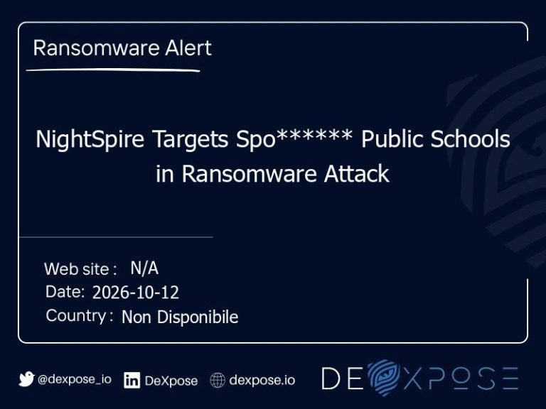 NightSpire Targets Spo****** Public Schools in Ransomware Attack