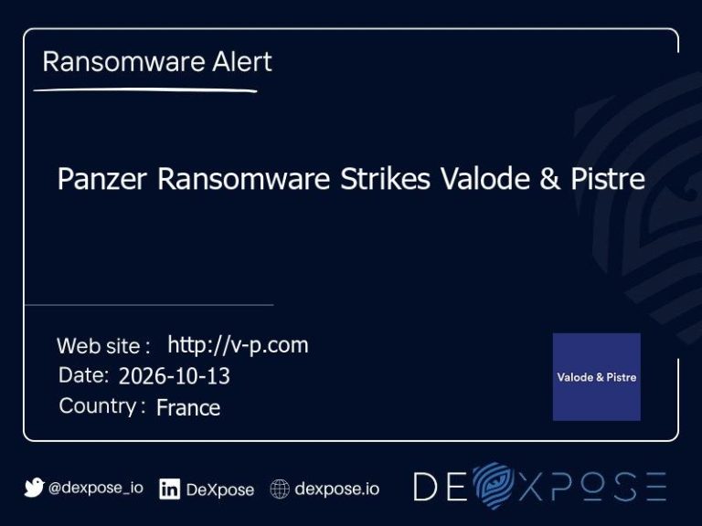 Panzer Ransomware Strikes Valode & Pistre