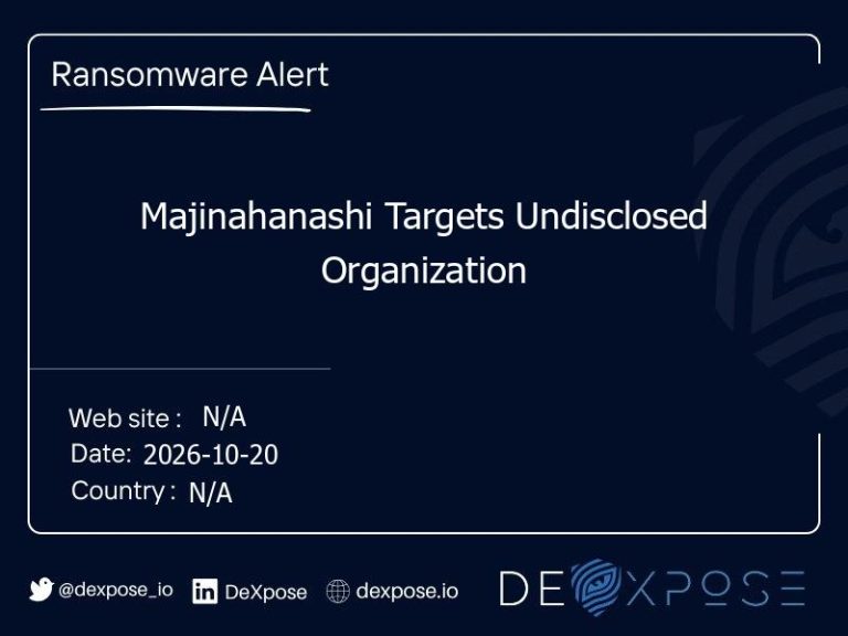Majinahanashi Targets Undisclosed Organization