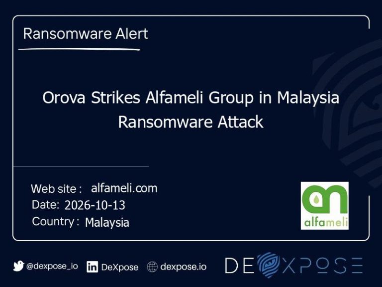 Orova Strikes Alfameli Group in Malaysia Ransomware Attack