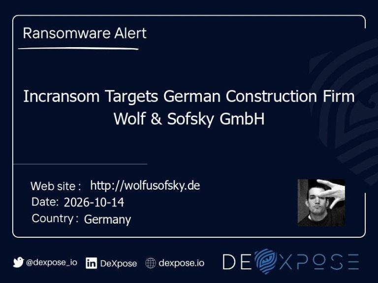 Incransom Targets German Construction Firm Wolf & Sofsky GmbH