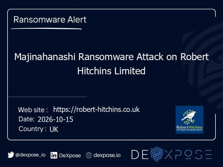 Majinahanashi Ransomware Attack on Robert Hitchins Limited