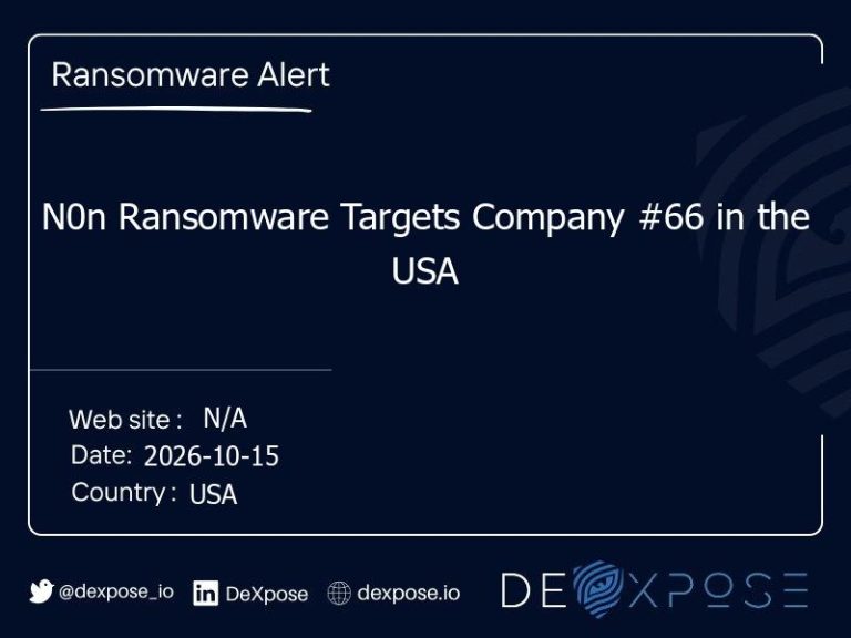 N0n Ransomware Targets Company #66 in the USA
