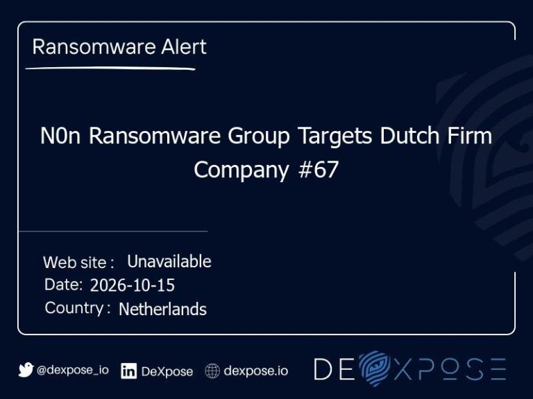 N0n Ransomware Group Targets Dutch Firm Company #67