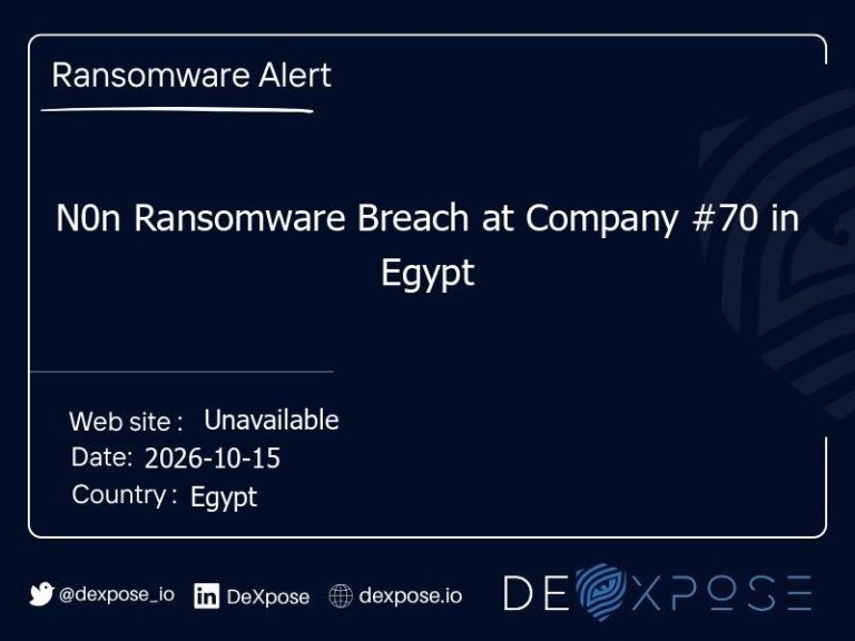 N0n Ransomware Breach at Company #70 in Egypt