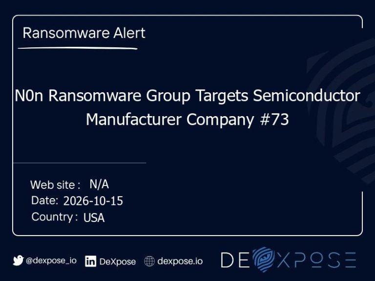 N0n Ransomware Group Targets Semiconductor Manufacturer Company #73