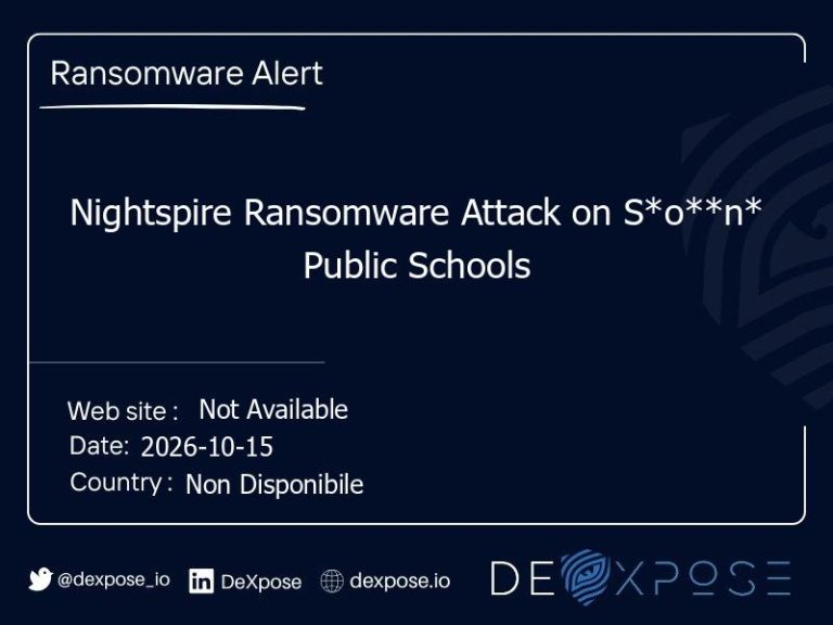 Nightspire Ransomware Attack on S*o**n* Public Schools