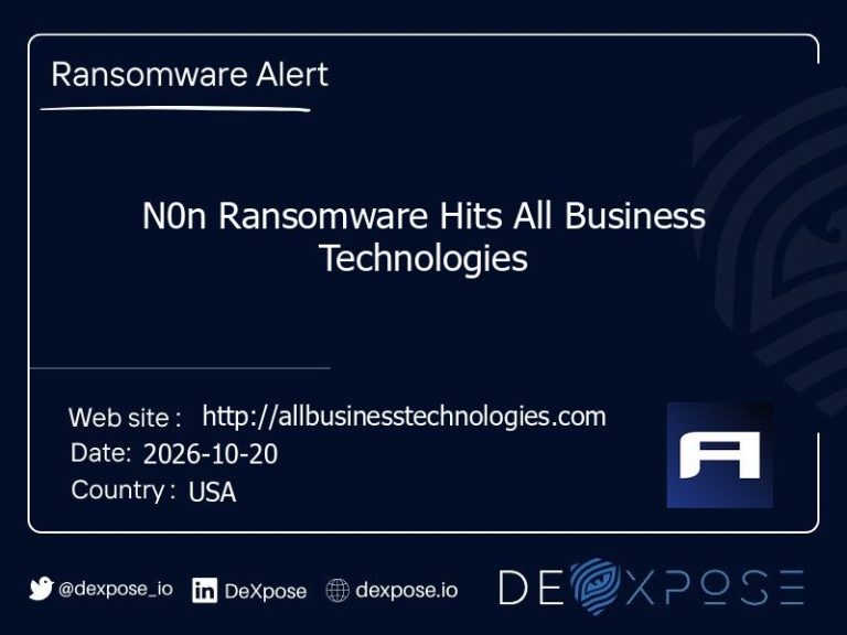 N0n Ransomware Hits All Business Technologies