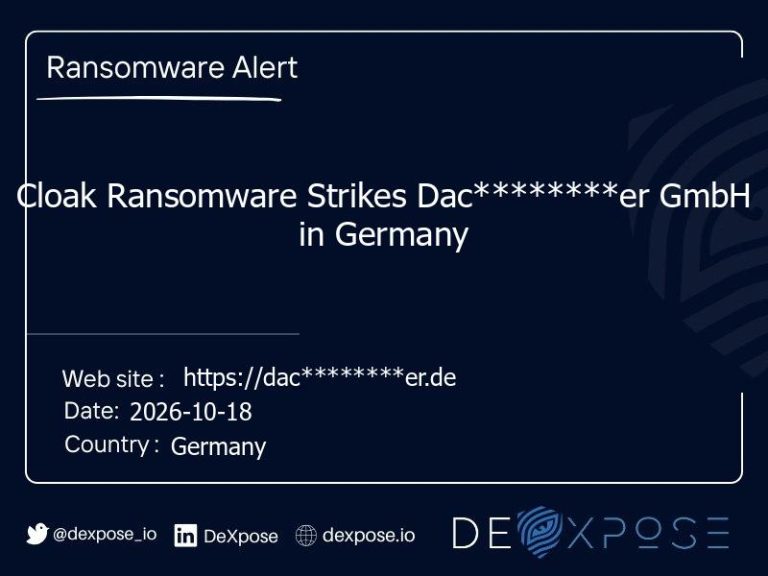 Cloak Ransomware Strikes Dac********er GmbH in Germany