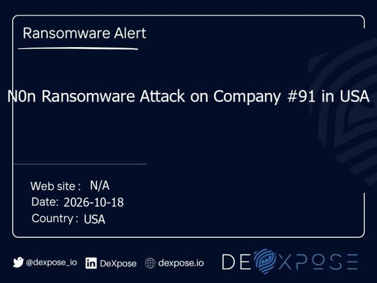 N0n Ransomware Attack on Company #91 in USA