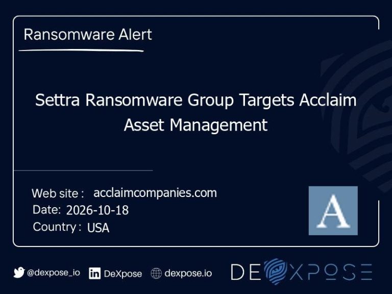 Settra Ransomware Group Targets Acclaim Asset Management