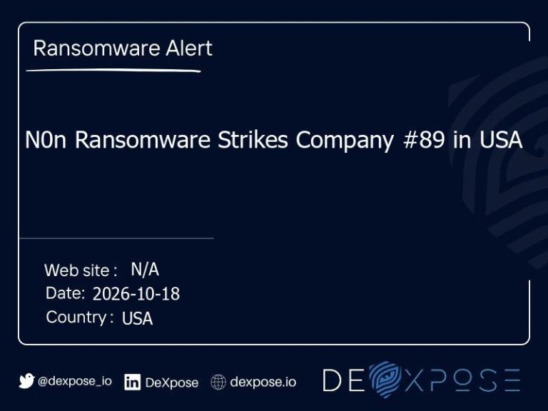 N0n Ransomware Strikes Company #89 in USA