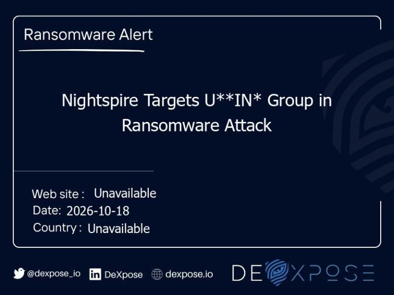 Nightspire Targets U**IN* Group in Ransomware Attack
