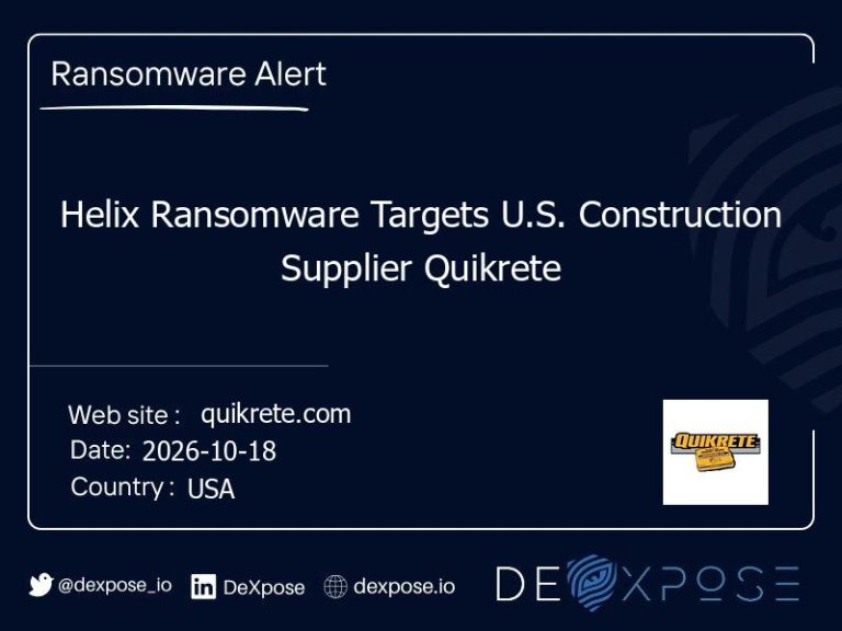 Helix Ransomware Targets U.S. Construction Supplier Quikrete