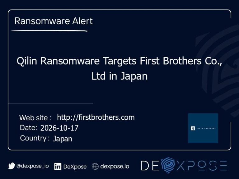 Qilin Ransomware Targets First Brothers Co., Ltd in Japan