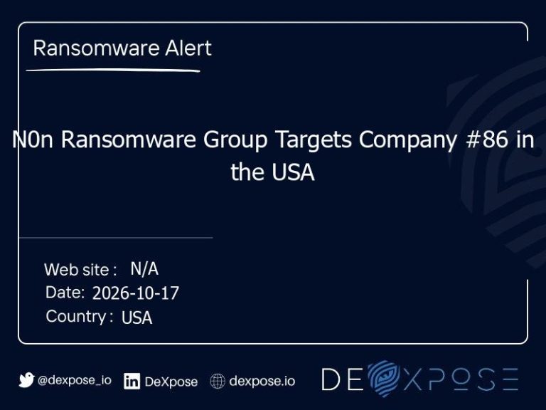 N0n Ransomware Group Targets Company #86 in the USA