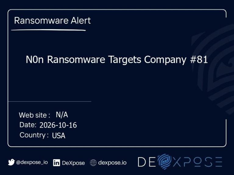 N0n Ransomware Targets Company #81