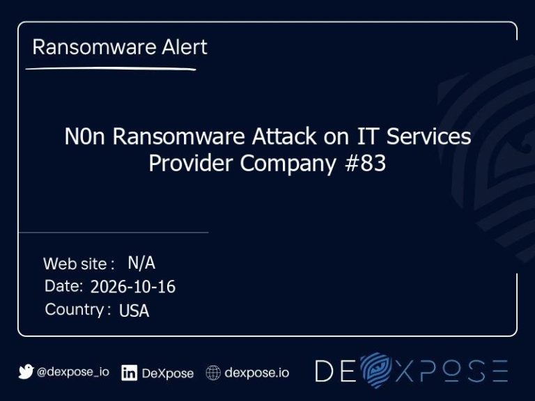 N0n Ransomware Attack on IT Services Provider Company #83