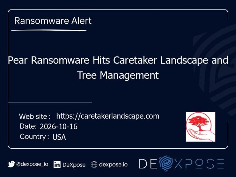 Pear Ransomware Hits Caretaker Landscape and Tree Management