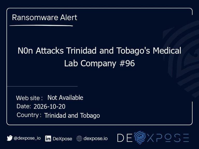N0n Attacks Trinidad and Tobago's Medical Lab Company #96