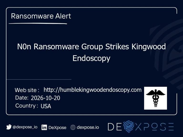 N0n Ransomware Group Strikes Kingwood Endoscopy