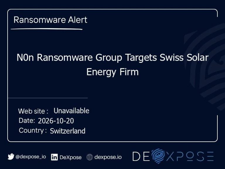 N0n Ransomware Group Targets Swiss Solar Energy Firm