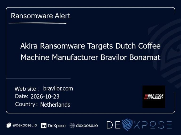 Akira Ransomware Targets Dutch Coffee Machine Manufacturer Bravilor Bonamat