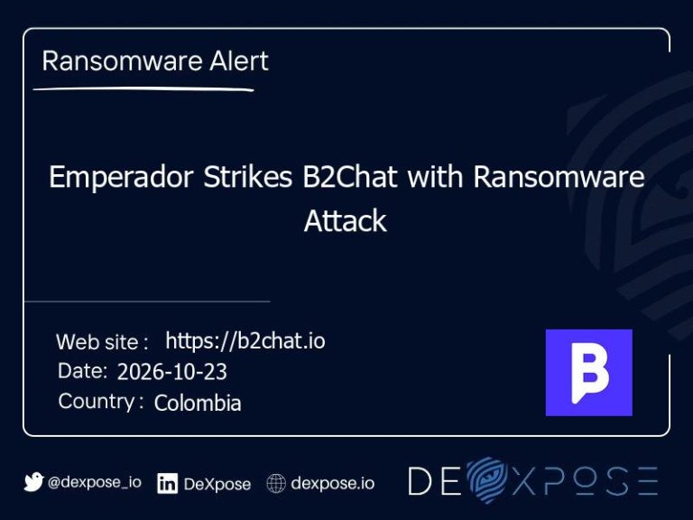 Emperador Strikes B2Chat with Ransomware Attack