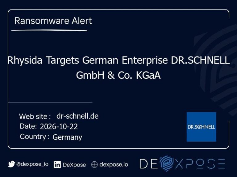 Rhysida Targets German Enterprise DR.SCHNELL GmbH & Co. KGaA