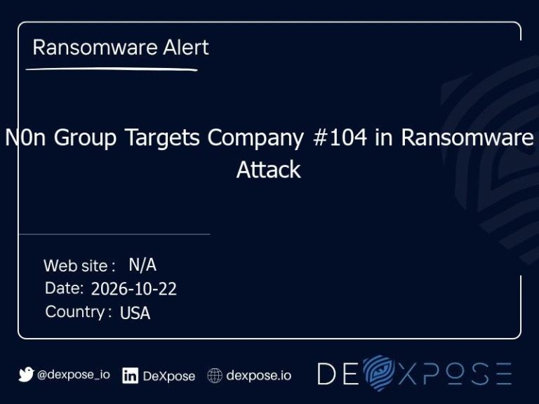 N0n Group Targets Company #104 in Ransomware Attack